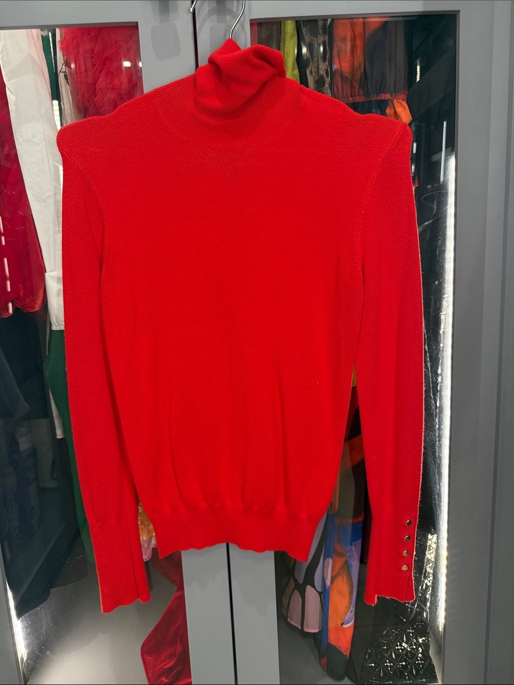 Zara Bright Red Turtleneck Sweater